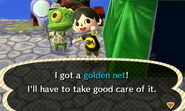 player obtaining the Golden Net in New Leaf.