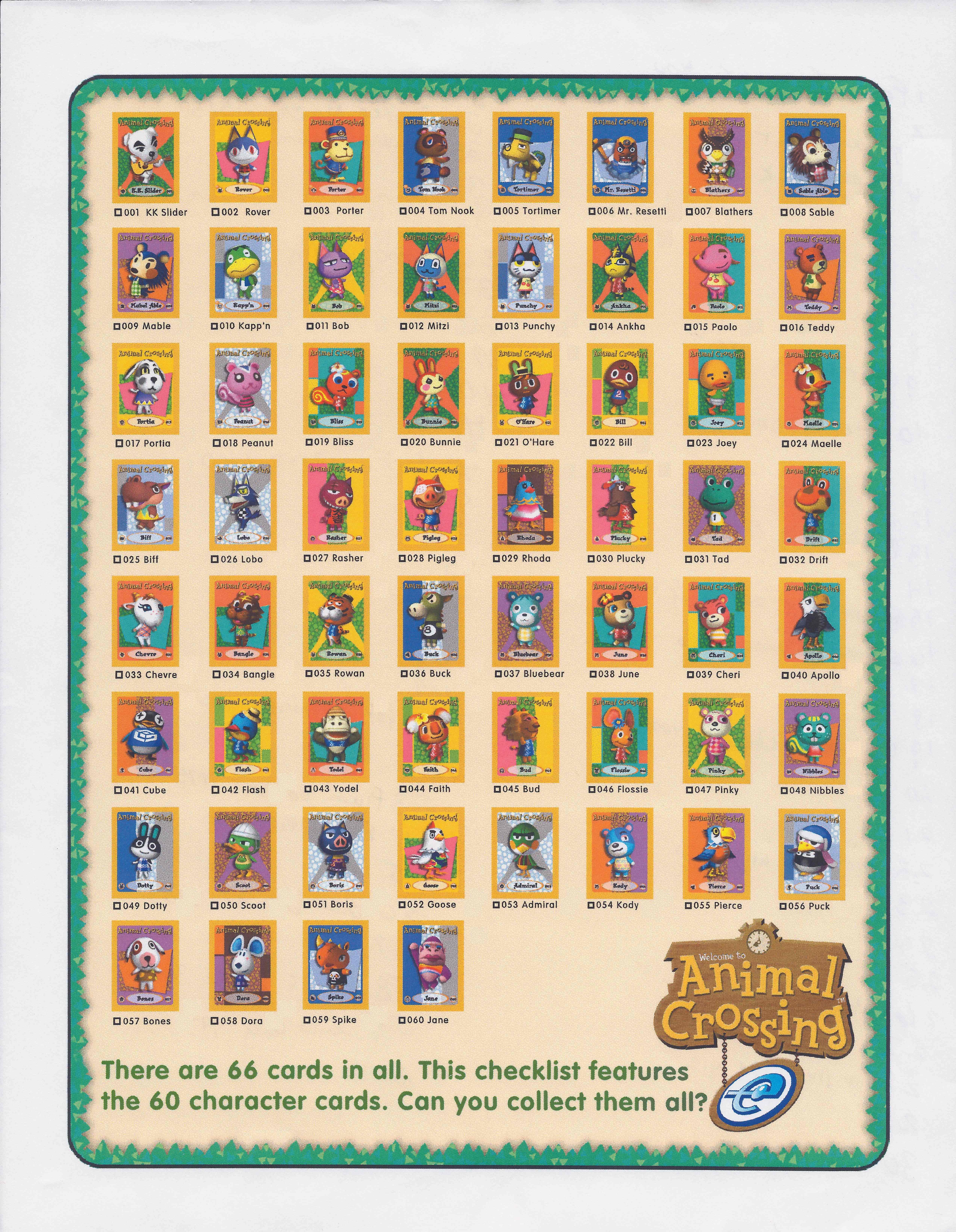 animal crossing amiibo cards series 4 list animal crossing amiibo cards series 4 list