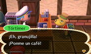 Tórtimer pidiendo café en El Alpiste (New Leaf)