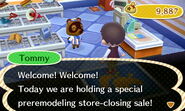 Tommy announcing the closing sale.