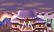 A player on top of the emporium using the net glitch