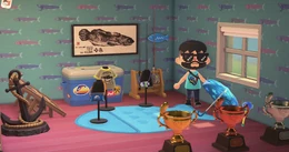 All 13 rewards and all 3 trophies for the New Horizons Fishing Tourney.