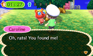 Finding Caroline during the hide-and-seek mini-game.