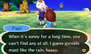 Papi elaborating on gyroids in New Leaf.