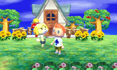 A player stands by his secretary, Isabelle.