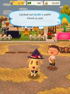 The player, having picked out Goldie's outfit.