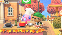 Player using the smell reaction while Franklin is cooking