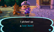 A player finding a lost item