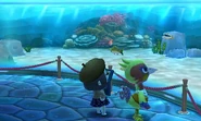 The player at the Aquarium with Phoebe.