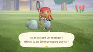 Capture d'un escargot dans New Horizons