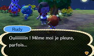 Rudy en pleurs après une dispute avec Lola sur New Leaf