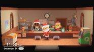 The player with Isabelle & Tom Nook on Toy Day.