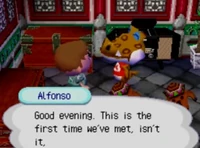 Alfonso meeting the player for the first time in Wild World.