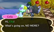 Talking to flea-infested Celia.