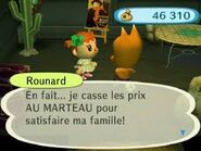 Rounard parlant à la joueuse