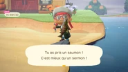 Pêche du saumon dans New Horizons