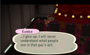 Eunice complaining in The Marquee.