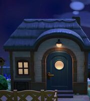 Beardo's house at night