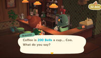 Brewster serving coffee in Nintendo Direct.