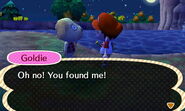 The player finds Goldie during hide-and-seek.