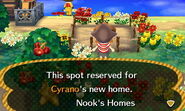 Cyrano moving into the player's town