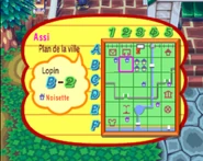 La maison de Damia indiquée sur le plan de la ville dans Animal Crossing