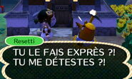 Resetti s'énervant face au joueur