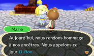 Marie expliquant la fête