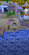 A player fishing.