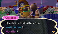 Clarabêl proposant de construire un arrêt de bus