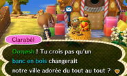 Clarabêl proposant de construire un banc en bois