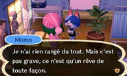 Momo parlant à une joueuse en rêve dans New Leaf