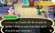 Lionel discutant avec Tom Nook