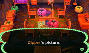 Zipper's picture placed on a Spooky Table.