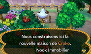 La maison de Croko en construction dans Animal Crossing: New Leaf