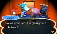 Julian moving in to a player's town