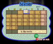 Le jour de la marmotte indiqué sur l'agenda d'Animal Crossing