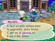 Myrtille récompensant la joueuse à la fin de la partie dans Let's Go to the City