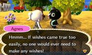 Agnes talking about wishes.