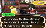 Isabelle describing the Night Owl Town Ordinance