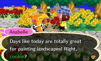 Anabelle talks to player about painting landscapes.