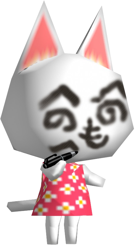 blanca from animal crossing drawing on her face