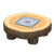 NH-Log round table-dark wood-quilted