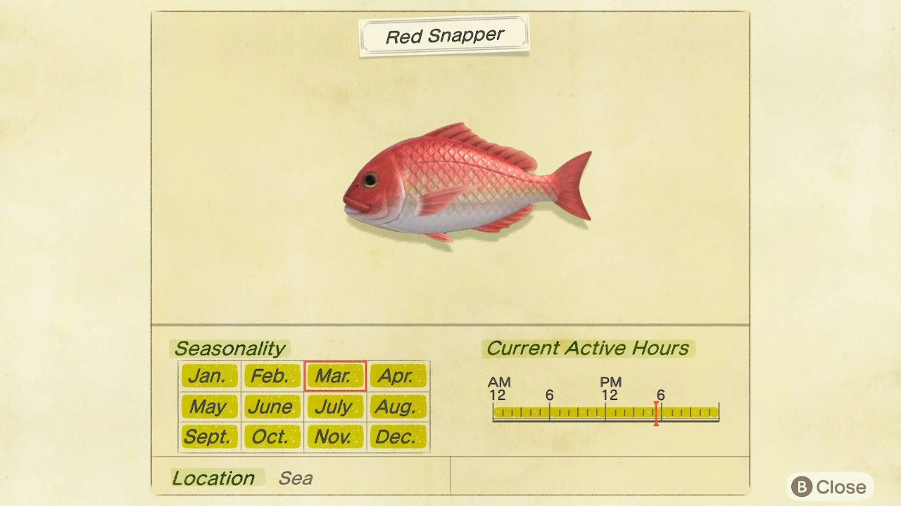 Red snapper | Animal Crossing Wiki | Fandom