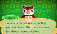 Céleste ayant été appelée par carte amiibo dans Happy Home Designer