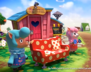 Risette dans une publicité pour Animal Crossing: New Leaf