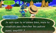 Wolfgang à l'excursion cache-cache dans New Leaf