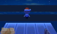 A player standing on empty, untextured space, further up the stairs to Main Street.