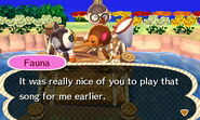 Fauna talking to Eugene.