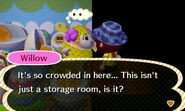 Willow comments on the player's room.